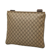 グッチ GGスプリーム ショルダーバッグ 201446 ベージュ ブラウン PVC レザー レディース GUCCI 【中古】